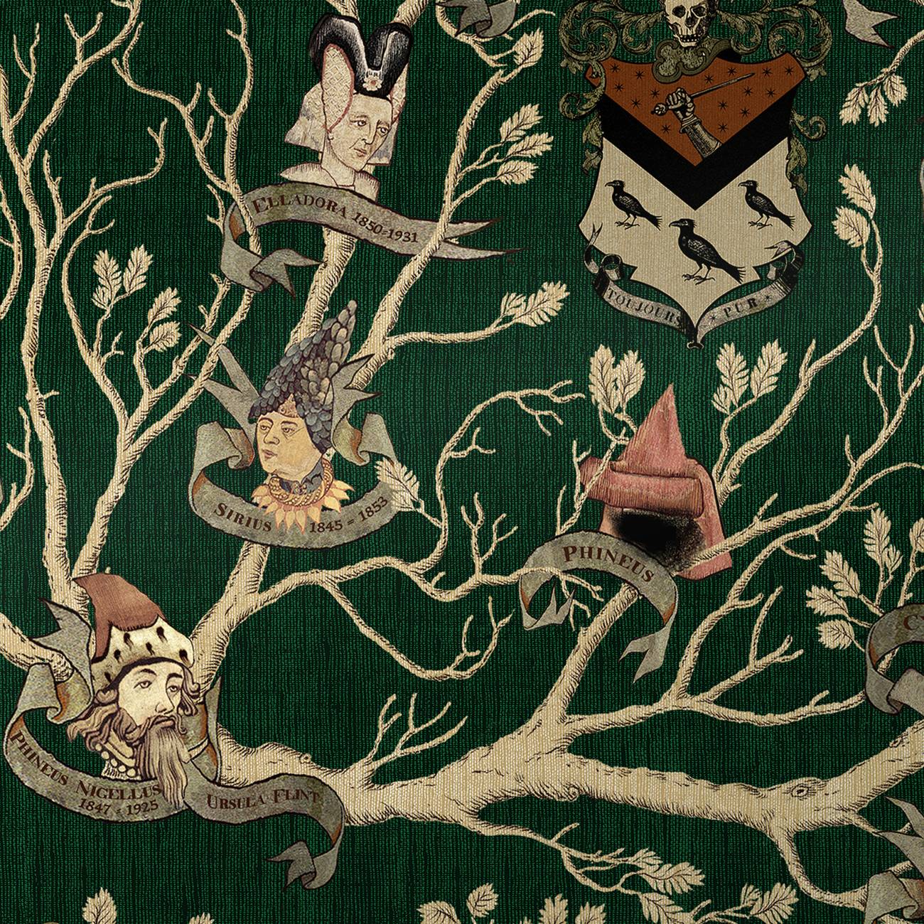 Black Family Tapestry MinaLima Wallpaper - Image 2