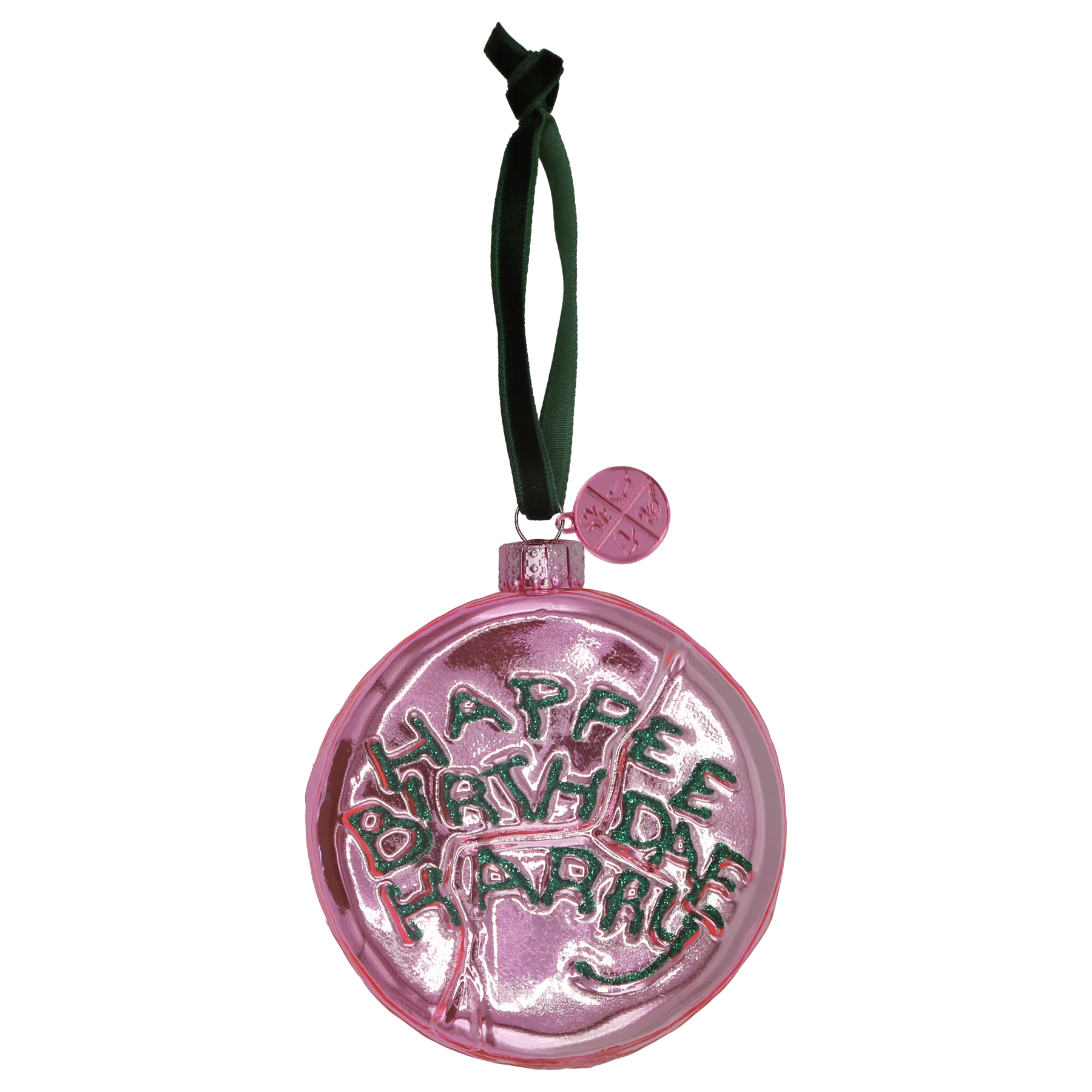 Happee Birthdae Glass Ornament