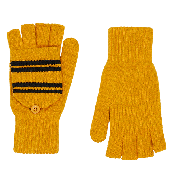 Hufflepuff Knitted Mitten Capped Gloves - Image 2