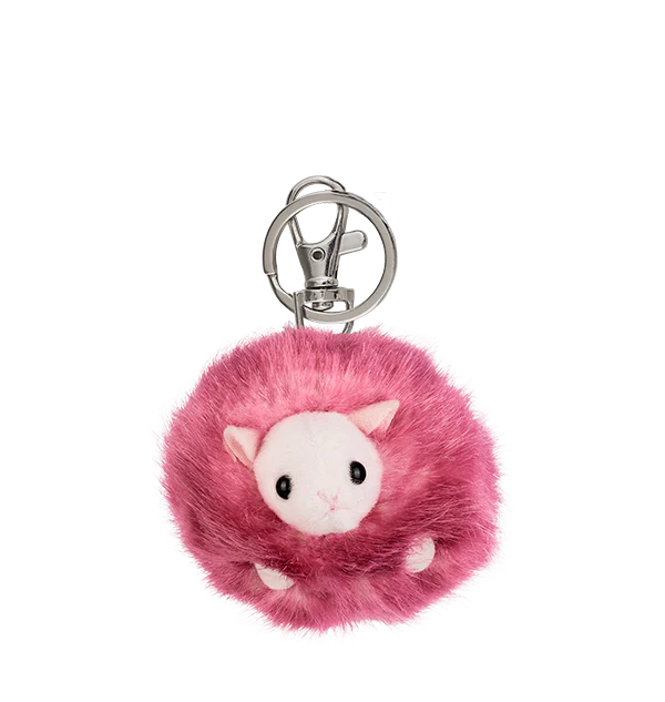 Pink Pygmy Puff Keyring